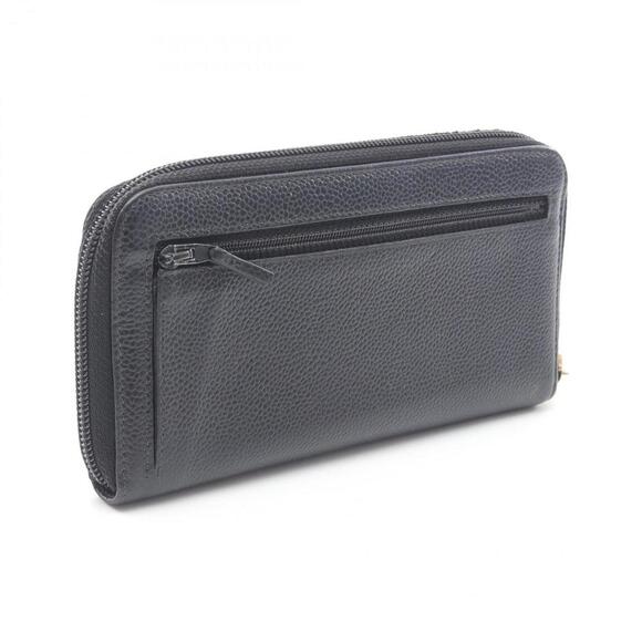 CHANEL Authentic Black Leather Logo Wallet - Picture 2 of 11